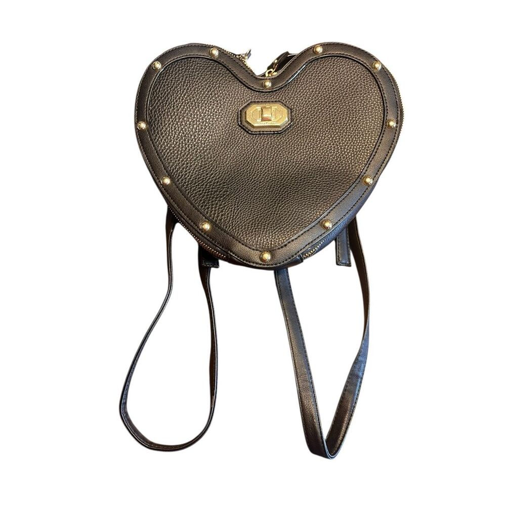 Juicy couture black heart love me not backpack purse handbag zipper goth